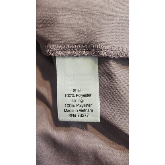 Lauren Conrad Womens XL Blouse Purple Floral Sheer Overlay Lined Keyhole Button - Picture 9 of 10